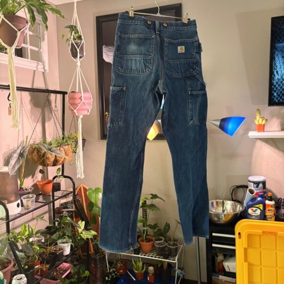 Carhartt Relaxed Fit Denim Carpenter Jeans Size 30x30 Menswear Blue Workwear - Picture 4 of 14